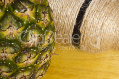 Close-up of the surface of a pineapple