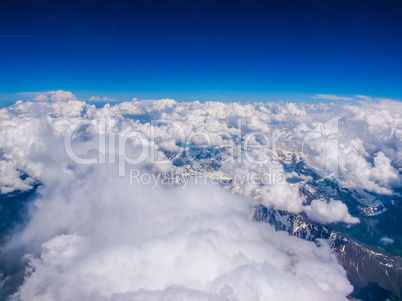 Clouds on Alps HDR