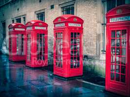 Retro look London telephone box HDR
