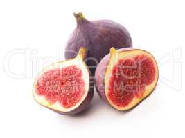 Two fresh figs on white