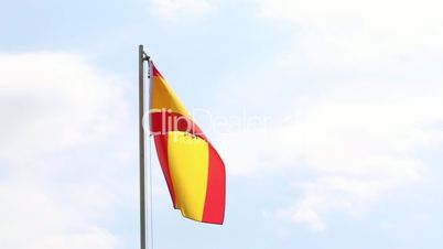 National flag of Spain on a flagpole