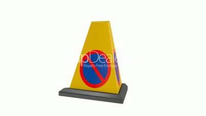 Yellow no parking cone