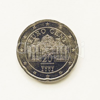 Vintage Austrian 20 cent coin