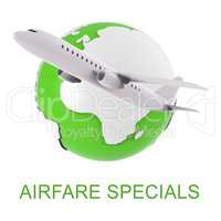 Airfare Specials Means Airplane Promotion 3d Rendering