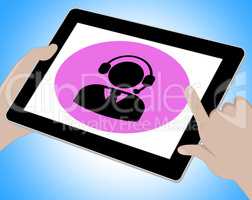 Voip Tablet Shows Voice Over Broadband 3d Illustration