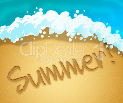 Summer Beach Means Summertime Vacation 3d Illustration