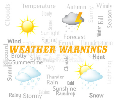 Weather Warnings Shows Meteorological Conditions And Caution