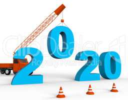 Two Thousand Twenty Indicates New Year 2020 3d Rendering