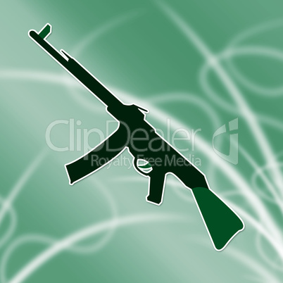 Machine Gun Icon Represents Combat And War