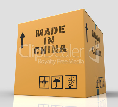 Made In China Indicates Goods And 3d Rendering