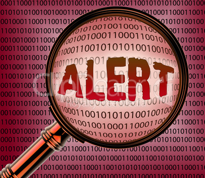 Computer Alert Shows Data Warning 3d Rendering
