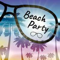 Beach Party Indicates Ocean Coast And Celebration