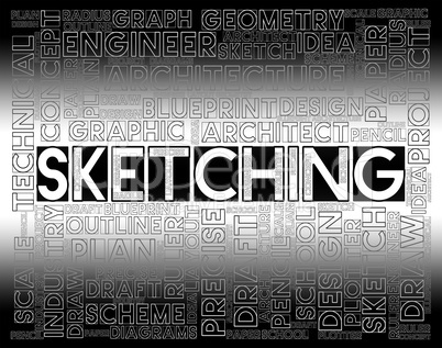 Sketching Word Shows Designer Drawing And Creativity