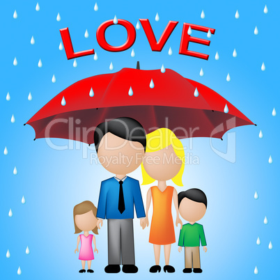 Family Love Represents Caring And Compassionate Families