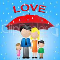 Family Love Represents Caring And Compassionate Families