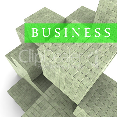 Business Blocks Shows Company Trade 3d Rendering