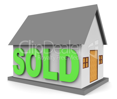 House Sold Means Home Sale 3d Rendering