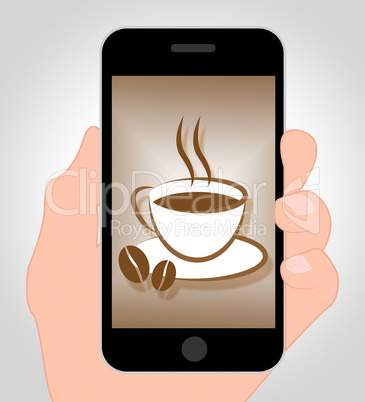 Coffee Online Means Caffeine Cafe 3d Illustration