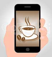 Coffee Online Means Caffeine Cafe 3d Illustration
