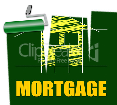 House Mortgage Represents Housing Loan And Credit