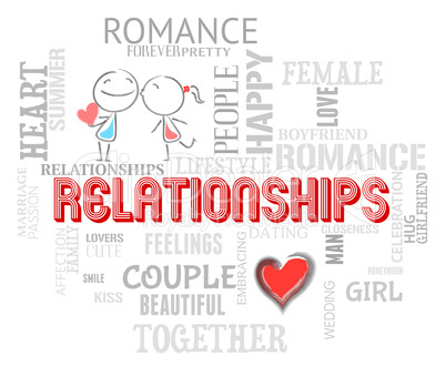 Relationships Word Shows Devotion Friendship And Love