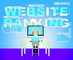 Website Rankings Represents Search Engine 3d Illustration