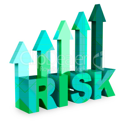 Risk Arrows Show Caution And Danger 3d Rendering