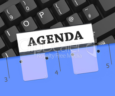 Agenda File Shows Office Schedule 3d Rendering