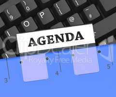 Agenda File Shows Office Schedule 3d Rendering