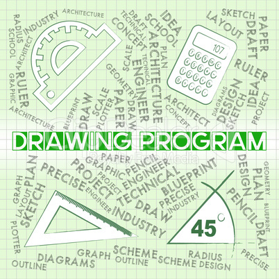 Drawing Program Represents Software Programs And Apps