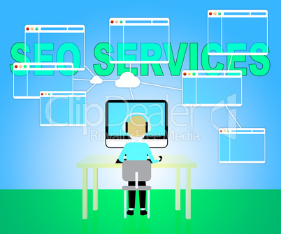 Seo Services Represents Search Sem 3d Illustration