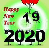 Two Thosand Twenty Indicates 2020 New Year 3d Illustration