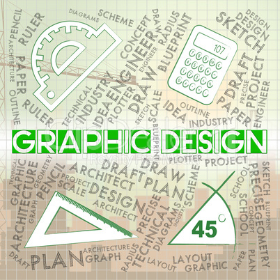 Graphic Design Represents Creative Illustrator And Designs