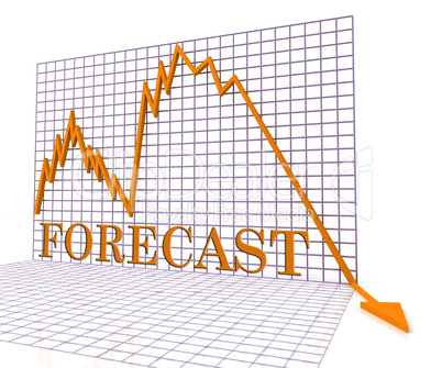 Forecast Graph Negative Represents Economic Downturn 3d Renderin