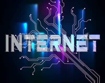 Internet Word Means Online Connection And Website