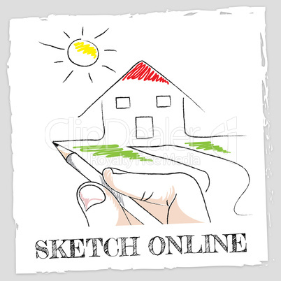 Sketch Online Represents Design Creative And Drawing