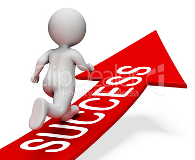 Success Arrow Indicates Winner Progress 3d Rendering