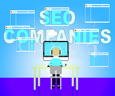 Seo Companies Means Search Engines 3d Illustration
