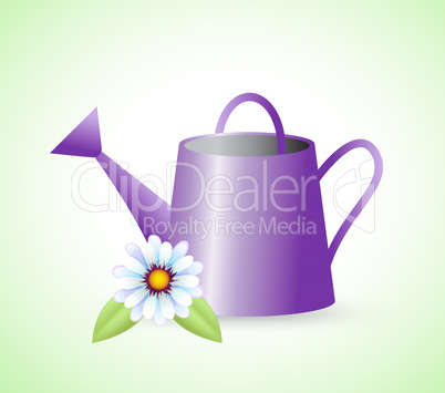 Watering Can Represents Plant Outdoors 3d Illustration
