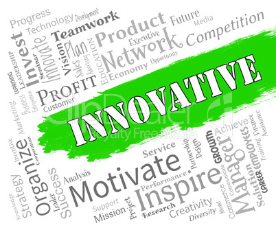 Innovative Words Represents Creative Breakthrough And Ideas