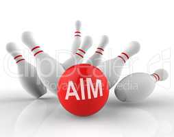 Bowling Aim Represents Aims Strike 3d Rendering
