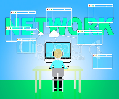 Computer Network Represents Global Communications 3d Illustratio