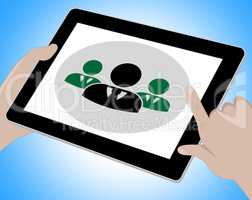 Online Conference Tablet Indicates Internet Seminar 3d Illustrat