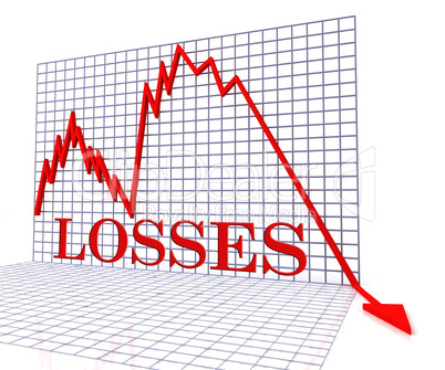 Losses Graph Represents Crisis Diagram 3d Rendering