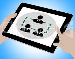 Online Conference Tablet Indicates Seminar 3d Illustration
