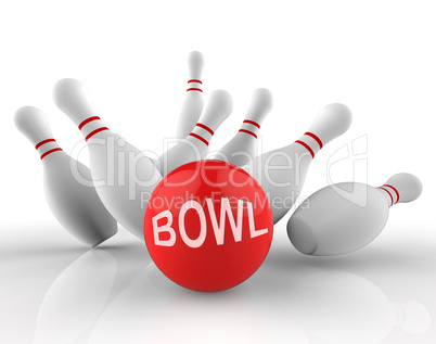 Tenpin Bowling Represents Leisure Bowl 3d Rendering