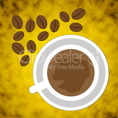 Coffee Beans Represents Cafe Drink And Caffeine