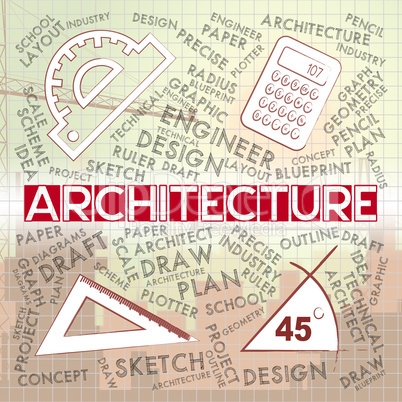 Architecture Drawing Represents Building Design And Plans