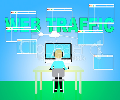 Web Traffic Indicates Seo Optimization 3d Illustration