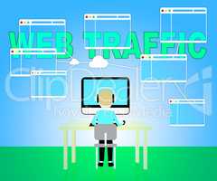Web Traffic Indicates Seo Optimization 3d Illustration